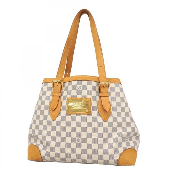 Louis Vuitton Damier Azur Hampstead MM Tote Bag N51206 White Women's - Picture 1 of 16